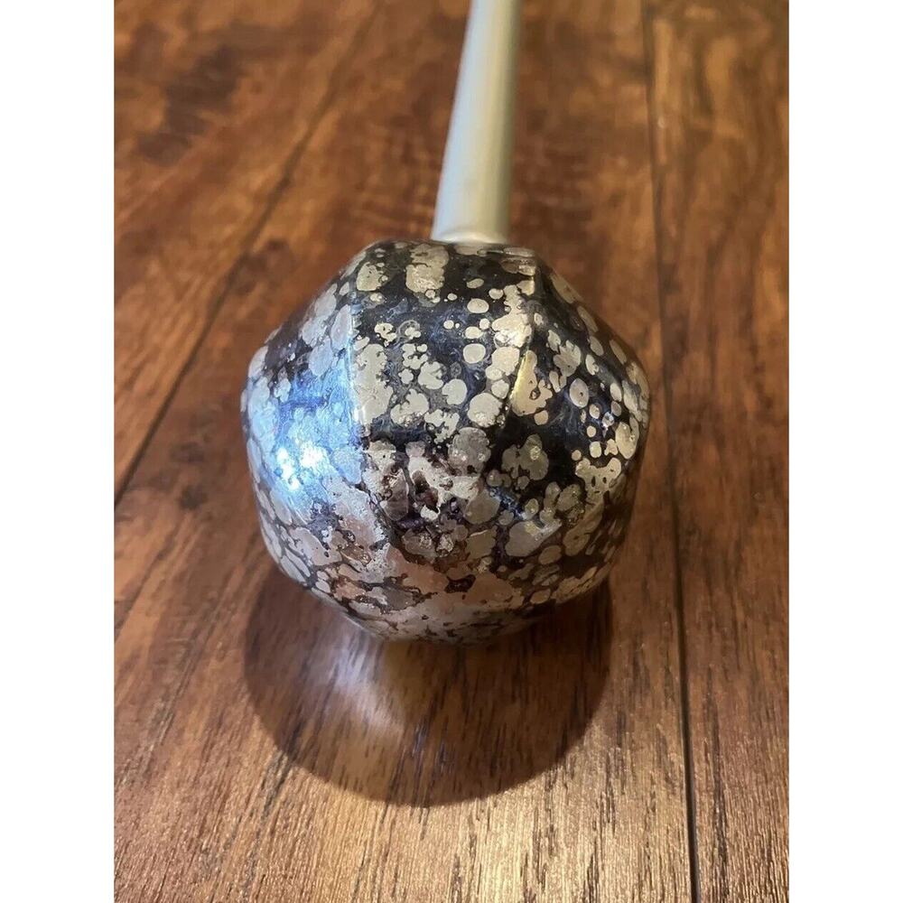 Pewter Curtain Rod W/ Decorative Round Rustic Metal Rod Ends 51-92”